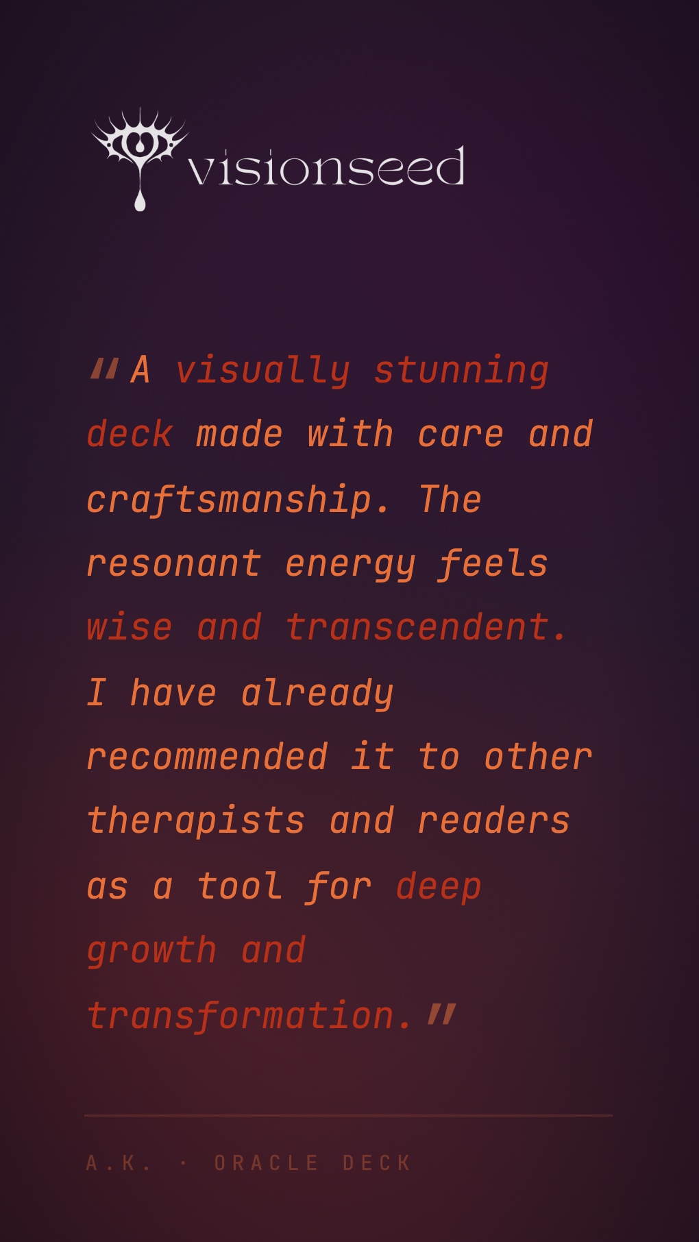 A.K. — oracle deck