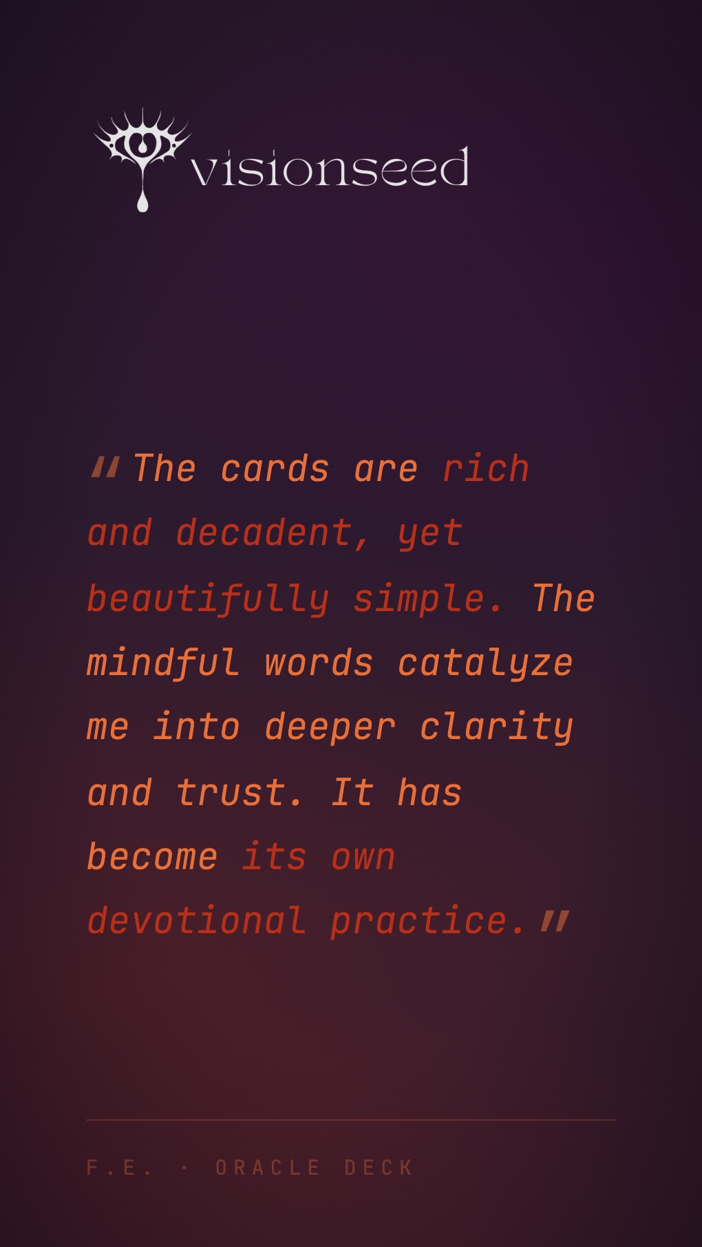 F.E. — oracle deck