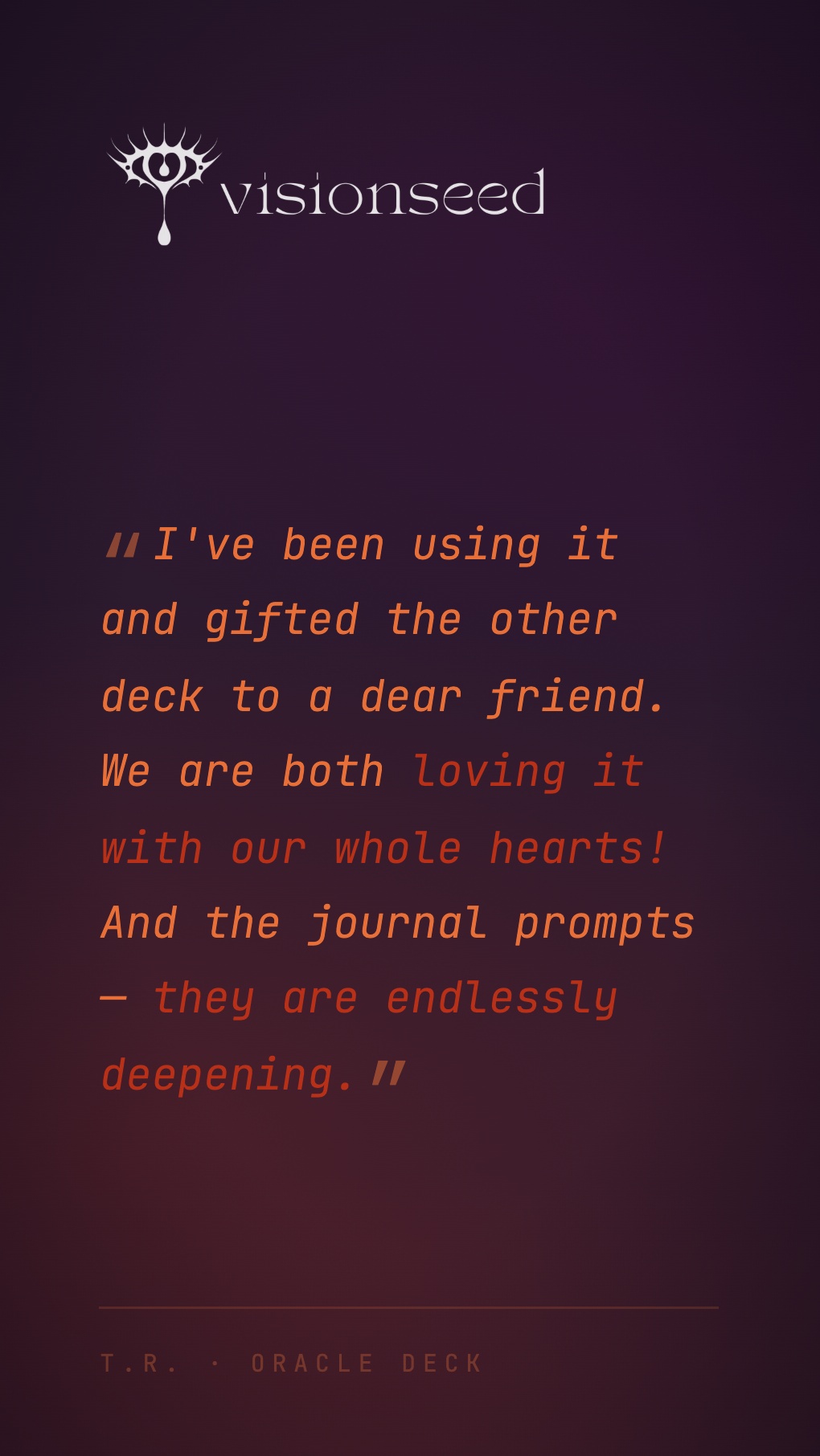 T.R. — oracle deck